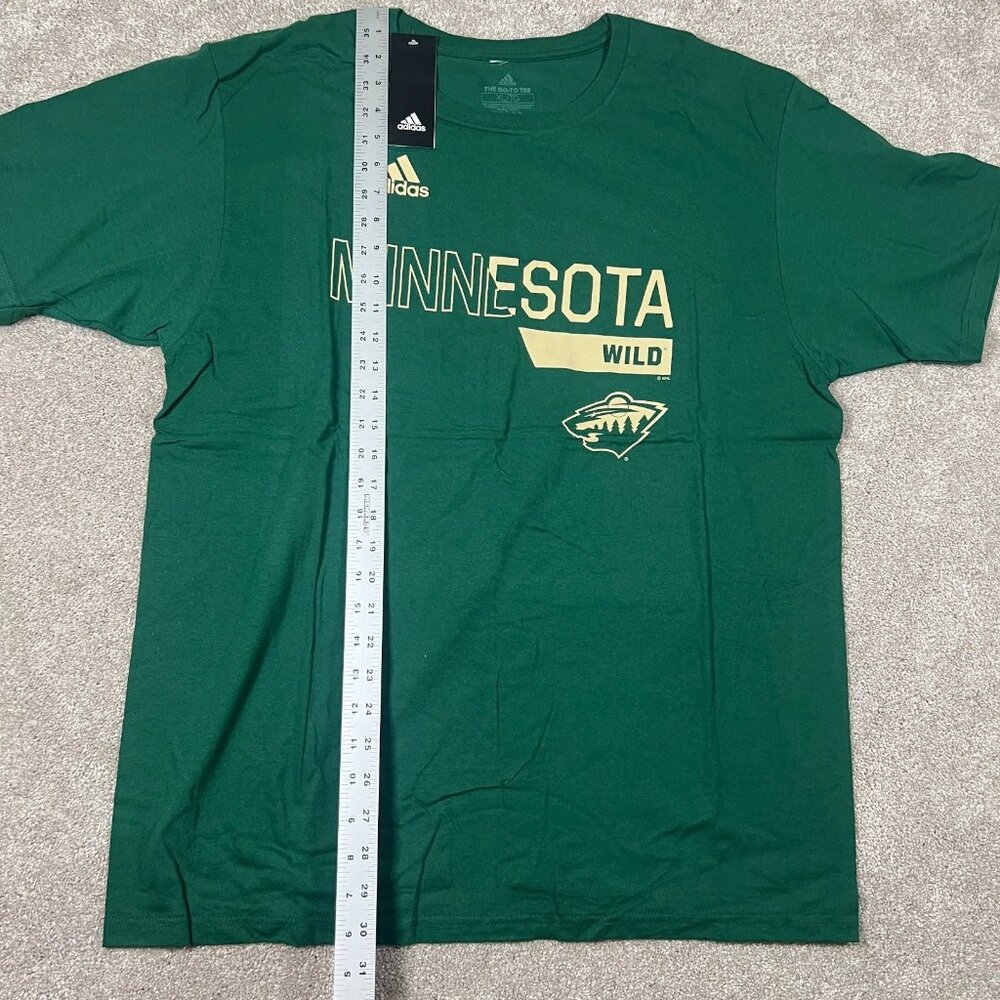 Adidas Mens 2XL Green Graphic Short Sleeve Minnesota Wild NHL The Go To Tee NWT - Picture 6 of 6